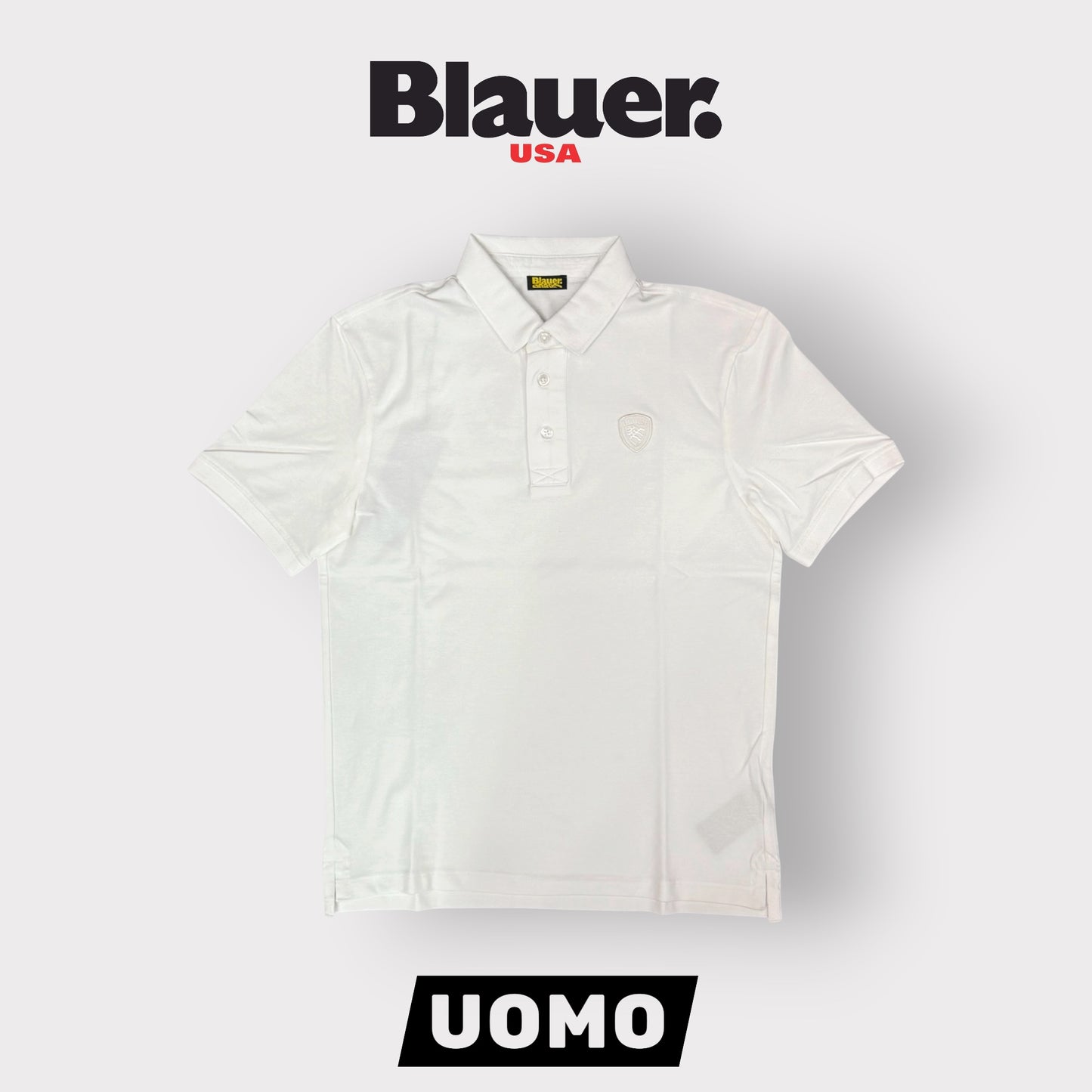 BLAUER- Polo Uomo, Regular Fit, mod.Albans, Col.Bianco