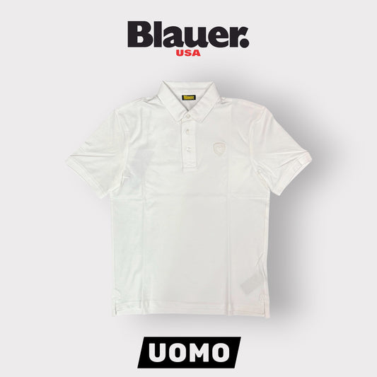 BLAUER- Polo Uomo, Regular Fit, mod.Albans, Col.Bianco