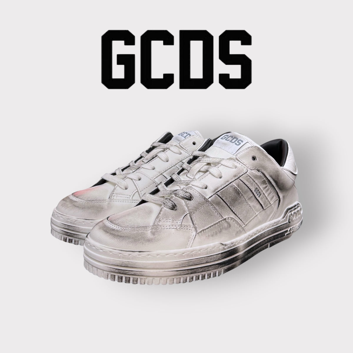 GCDS - Scarpe Uomo, effetto sporco, Col.Bianco