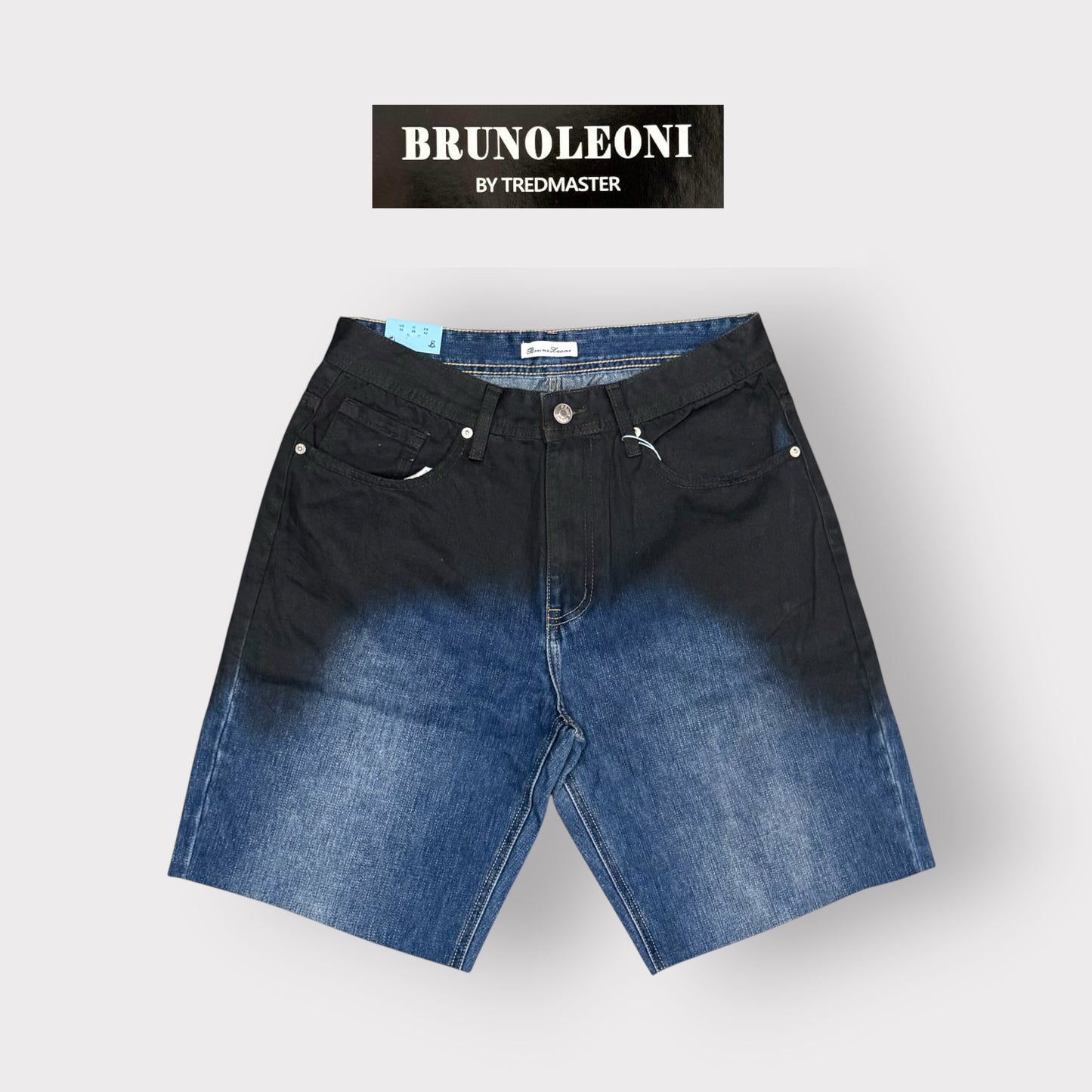 BRUNO LEONI - Bermuda Uomo, (lunghezza sopra al ginocchio), Col.Denim