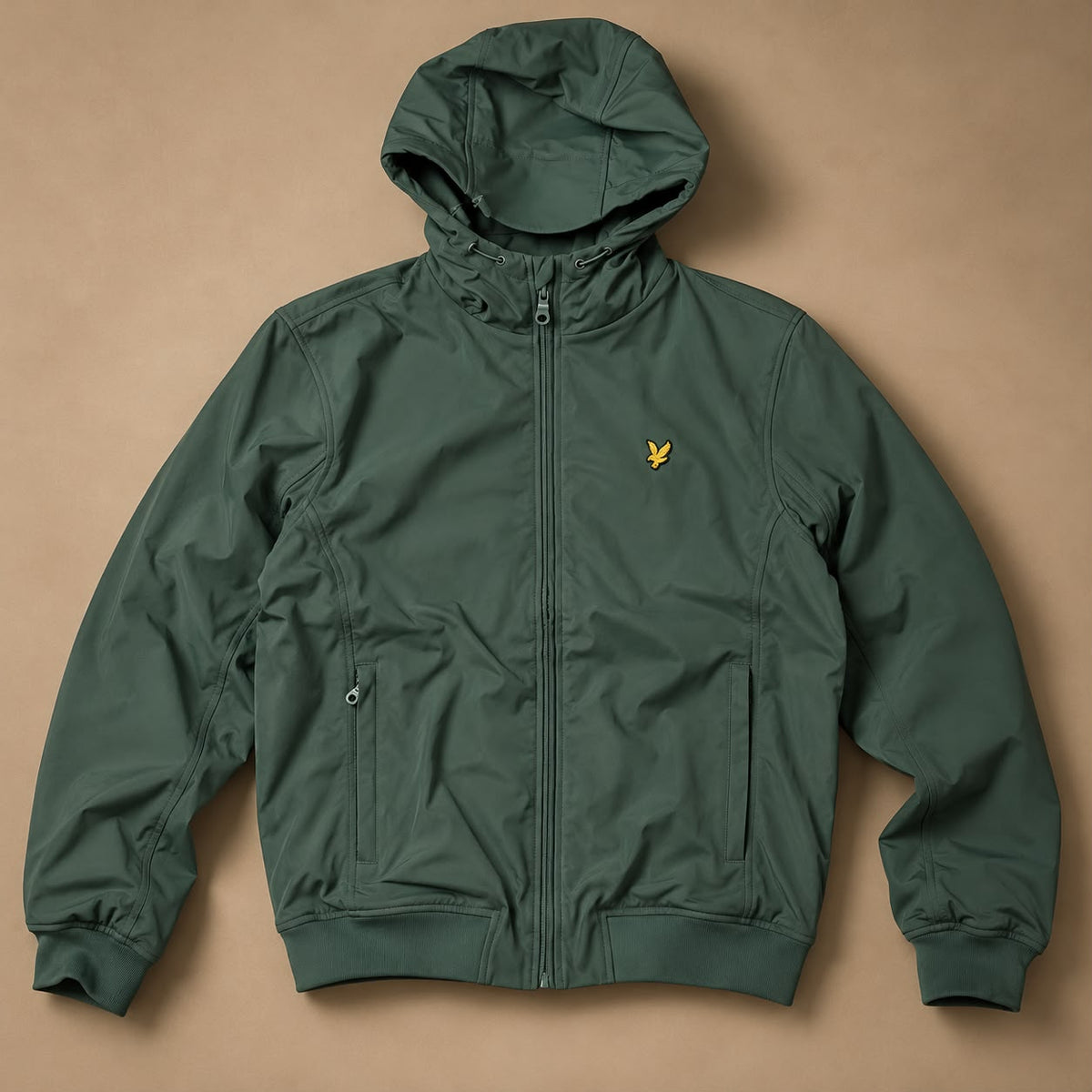 LYLE&SCOTT- Giubbotto Uomo, softshell con interno in pile, con cappuccio, Col.Verde