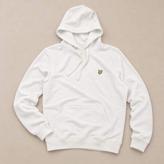 LYLE & SCOTT- Felpa Uomo con cappuccio, tex.garzato, Col.Bianco