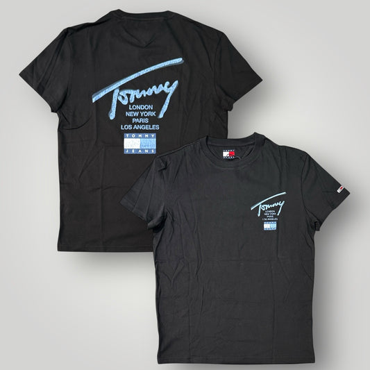 T-shirt TOMMY JEANS, con stampa lato cuore e dietro la schiena, Col.Nero