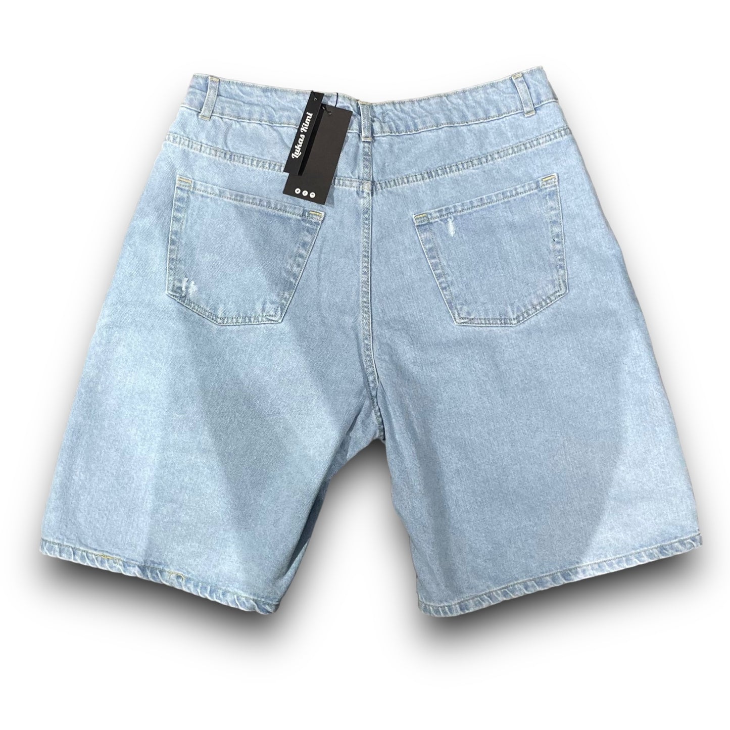 Bermuda Lukas Kimi in denim chiaro, mod.RIPPED, ComfortFit (veste comodo)