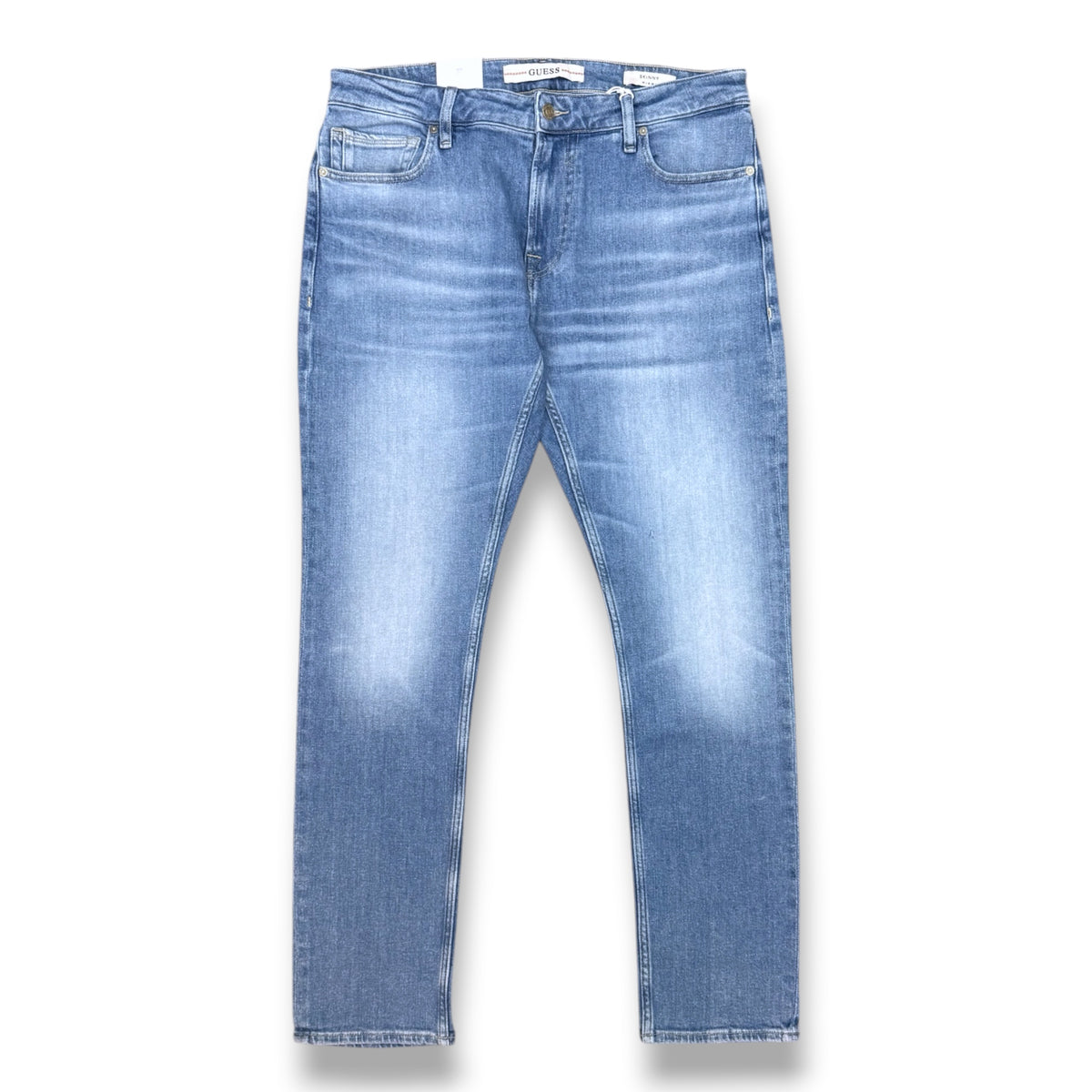 GUESS JEANS- Jeans Uomo, mod.Skinny Low Rise Taille Basse, Lavaggio Chiaro