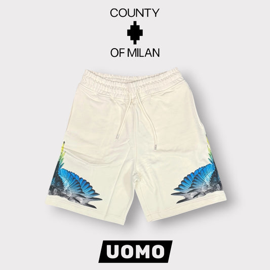 COUNTY OF MILAN- Bermuda Uomo con stampa sulla gamba, Col.Beige