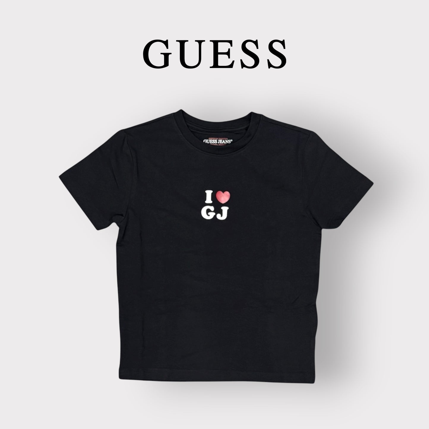 GUESS JEANS- T-shirt Donna, SlimFit, con stampa frontale, col.Nero