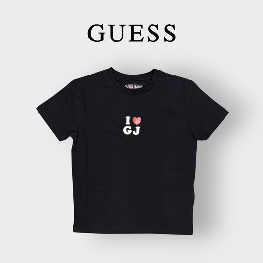 GUESS JEANS- T-shirt Donna, SlimFit, con stampa frontale, col.Nero