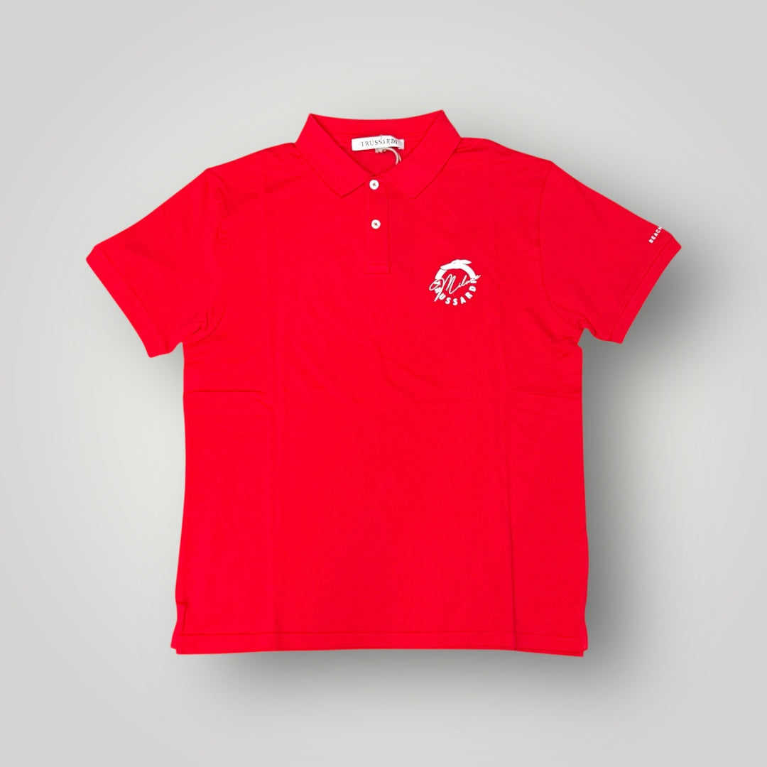 Polo TRUSSARDI con logo lato cuore, Col.Rosso