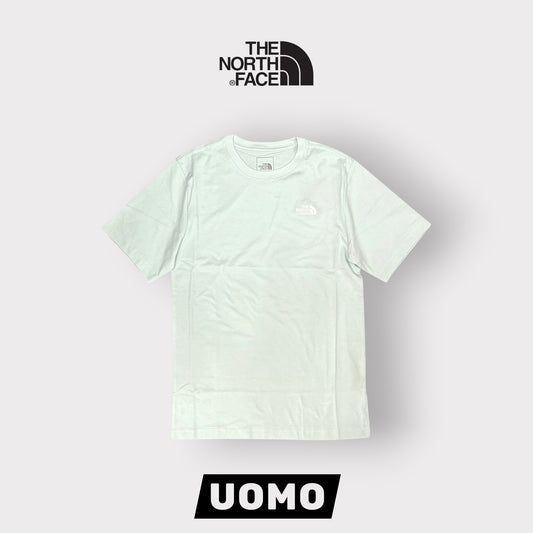 THE NORTH FACE- T-Shirt Uomo con logo ricamato lato cuore, Col. Verde acqua