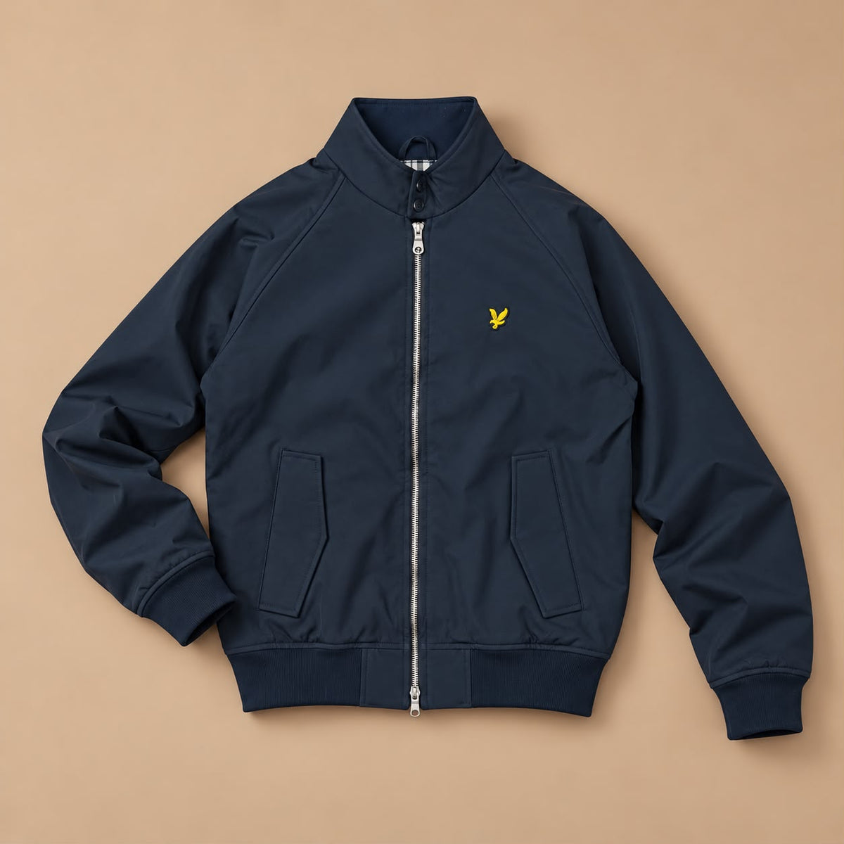 LYLE&SCOTT- Giubbotto Uomo, in softshell con interno in flanella, senza cappuccio, mod.Softshell Harrington Jacket, col.Dark Navy