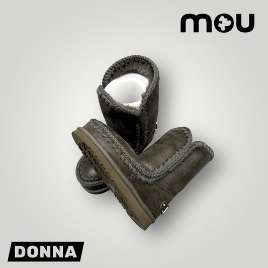 Stivali MOU, mod.Eskimo 24 rhinestones logo, col.Grigio