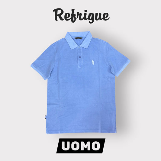 REFRIGUE- Polo Uomo, con logo ricamato tono su tono, col.Azurine