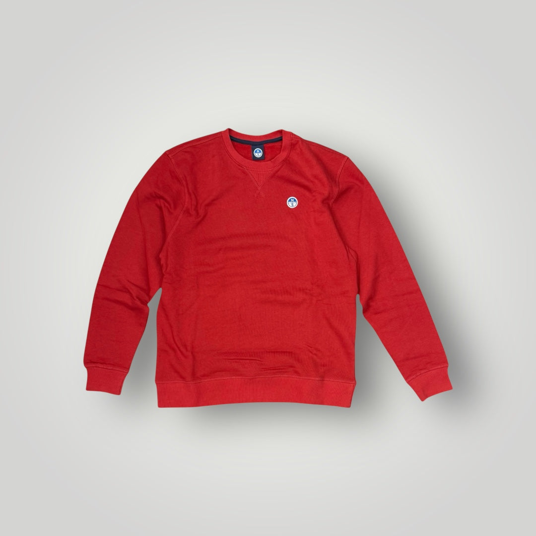 Felpa NORTH SAILS Uomo girocollo con logo lato cuore, tex.felpato, col.Rosso