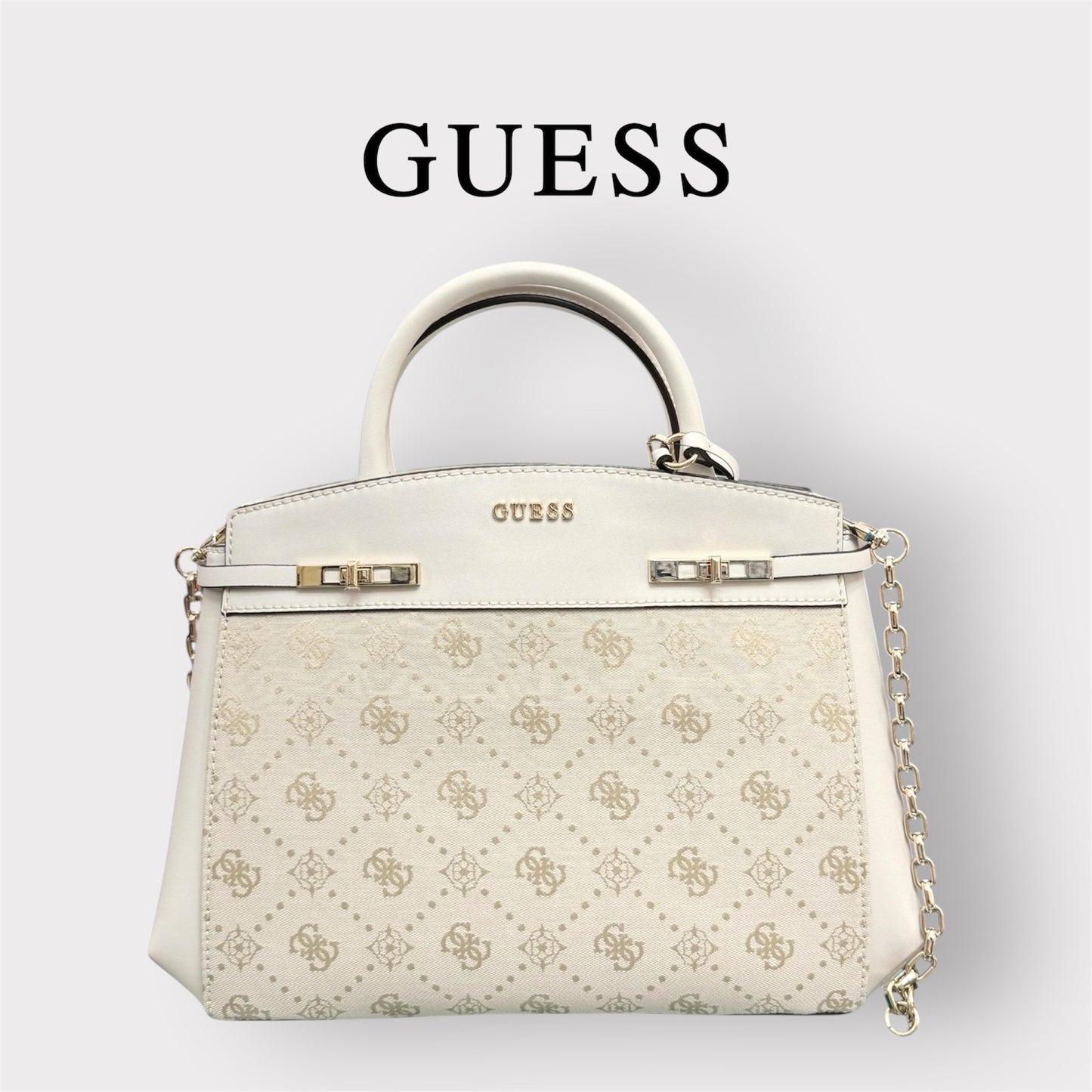 GUESS- Borsa Donna, Group:MELINDA LOGO, Col.OFF WHITE LOGO