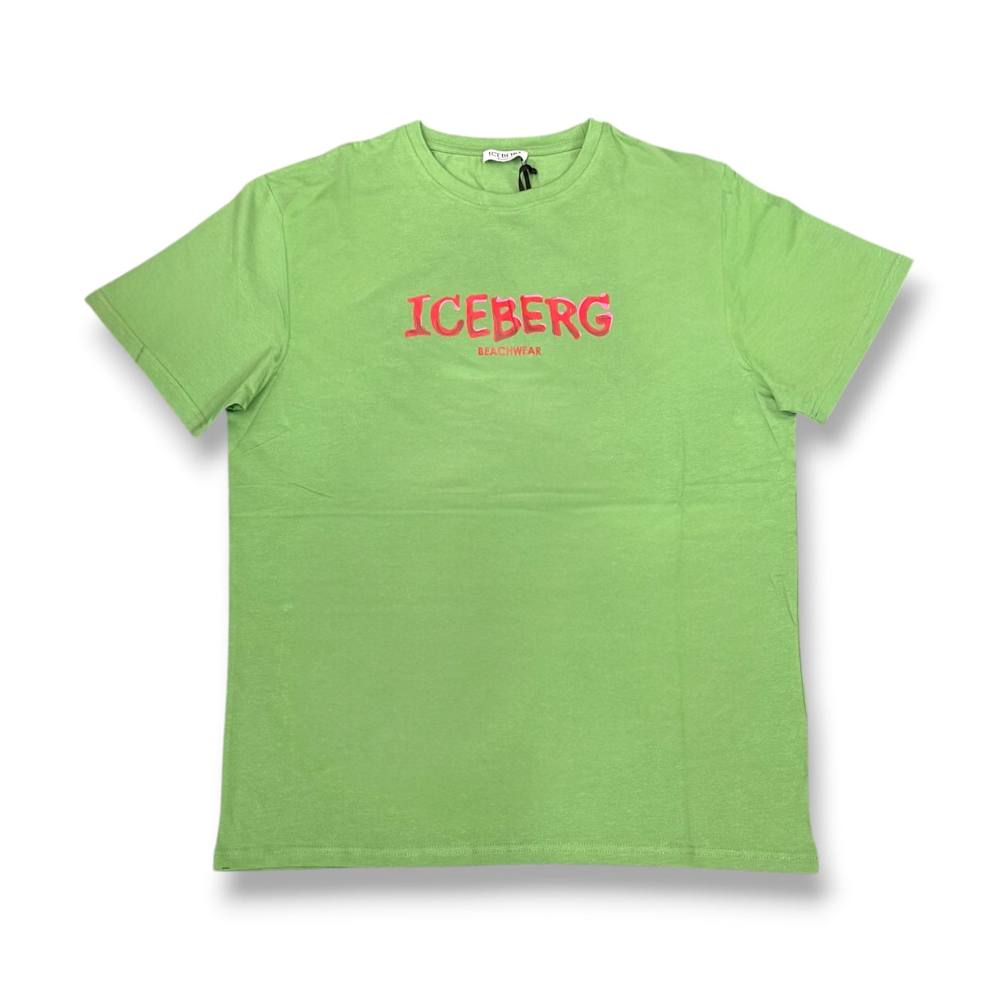 ICEBERG BEACHWEAR- T-shirt Uomo, stampa frontale rossa, Col.Verde