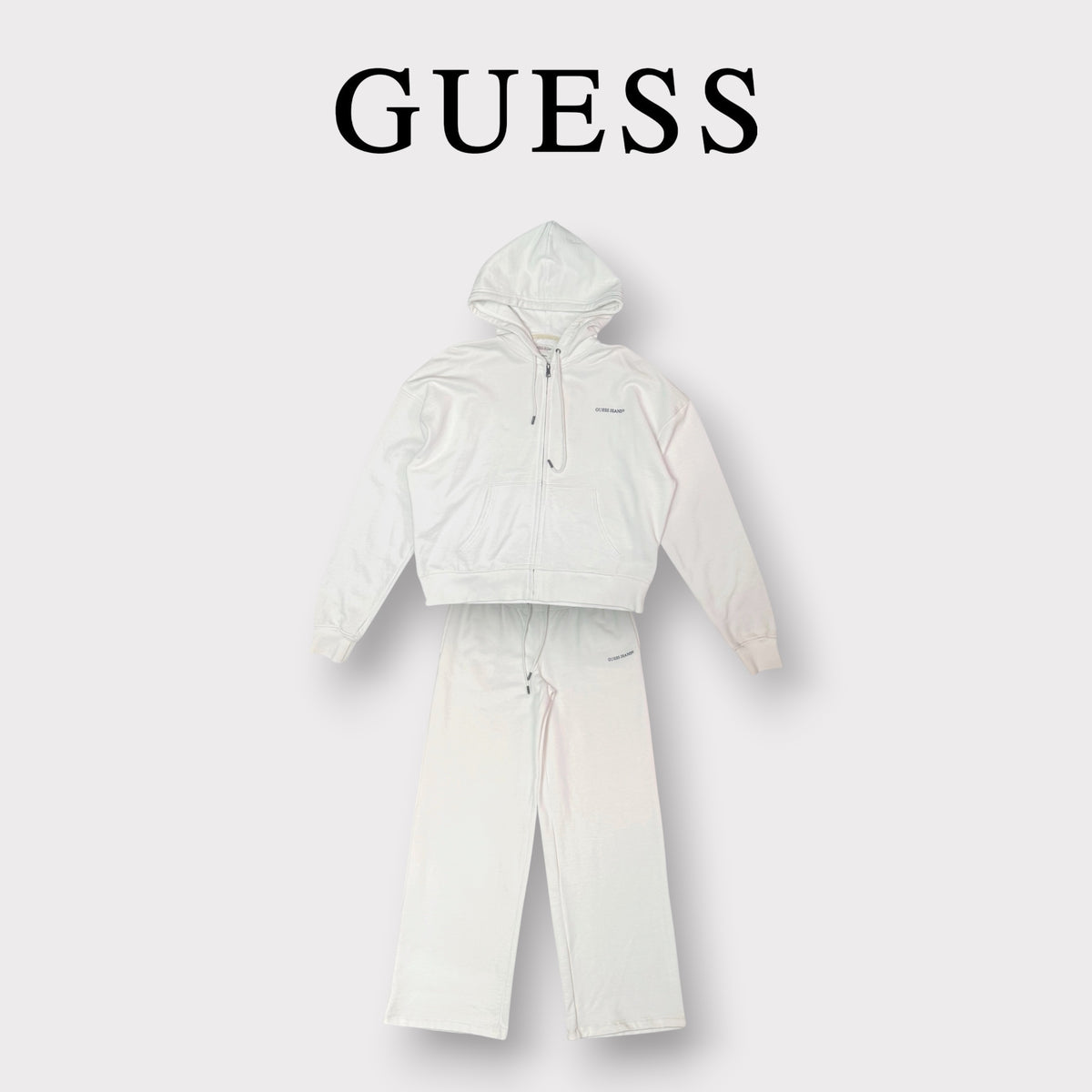 GUESS- Tuta completa Donna in tex.garzato, (Oversize), Col.Bianco