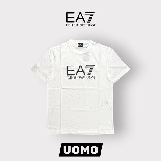 EMPORIO ARMANI- T-shirt Uomo, con stampa frontale, col.Bianco/Nero