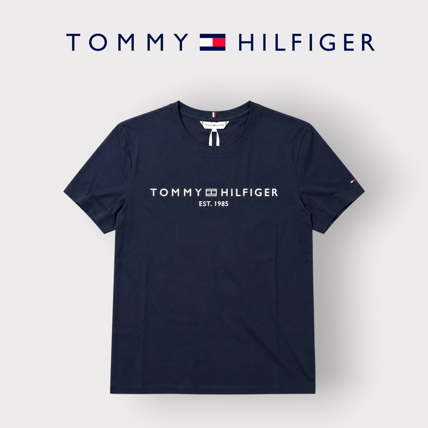 TOMMY HILFIGER- T-shirt Donna, con stampa frontale, Regular Fit, col.Blu