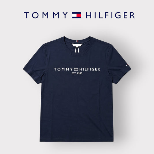 TOMMY HILFIGER- T-shirt Donna, con stampa frontale, Regular Fit, col.Blu