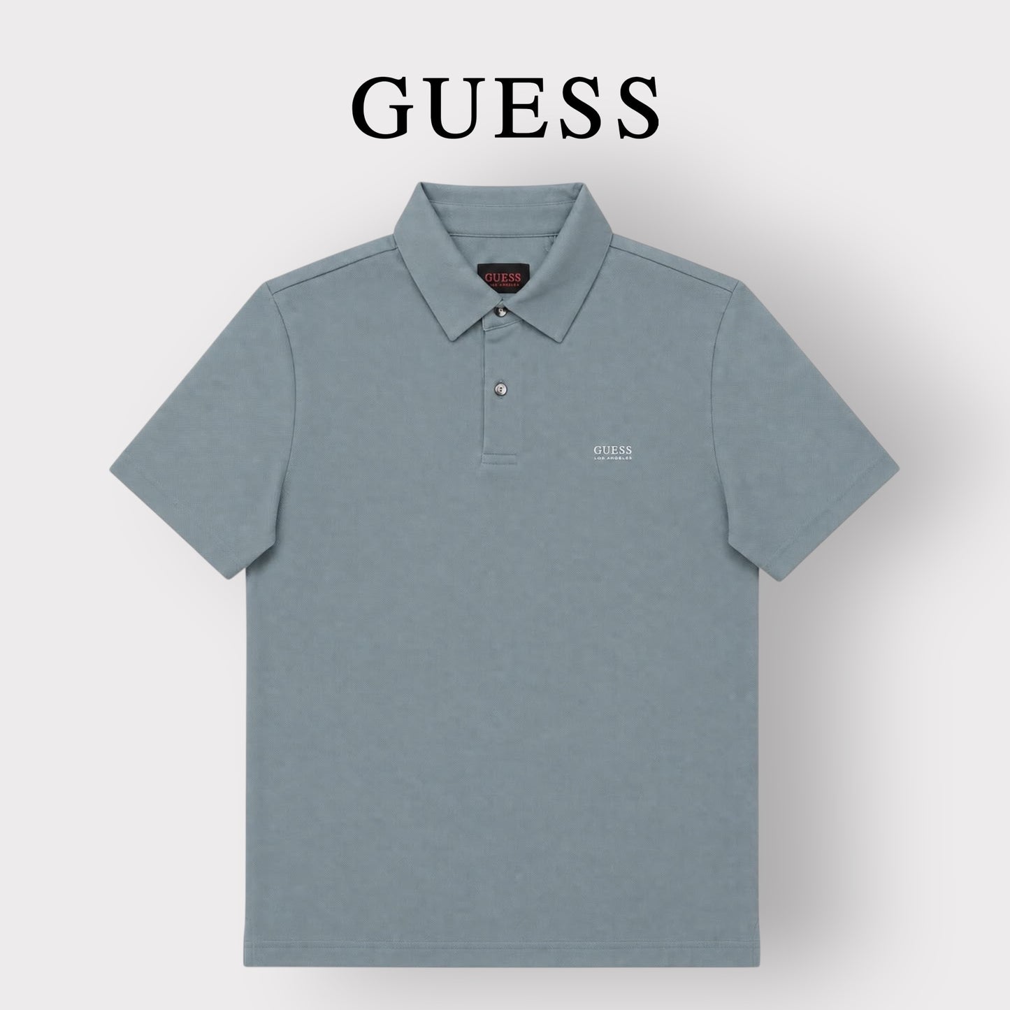 GUESS- Polo Uomo, in tessuto tecnico, SlimFit, Col.Petrolio