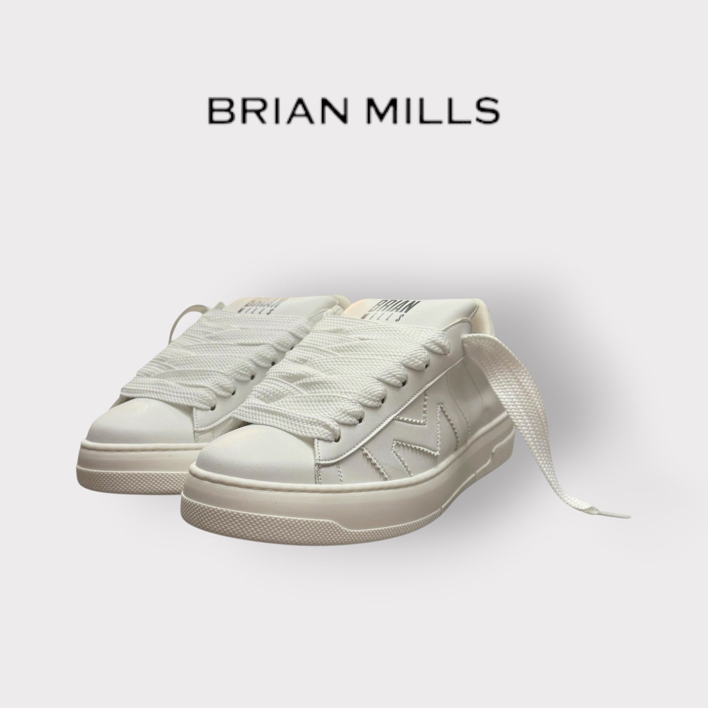 BRIAN MILLS- Scarpe Uomo, mod.555B, Col.Bianco/Bianco