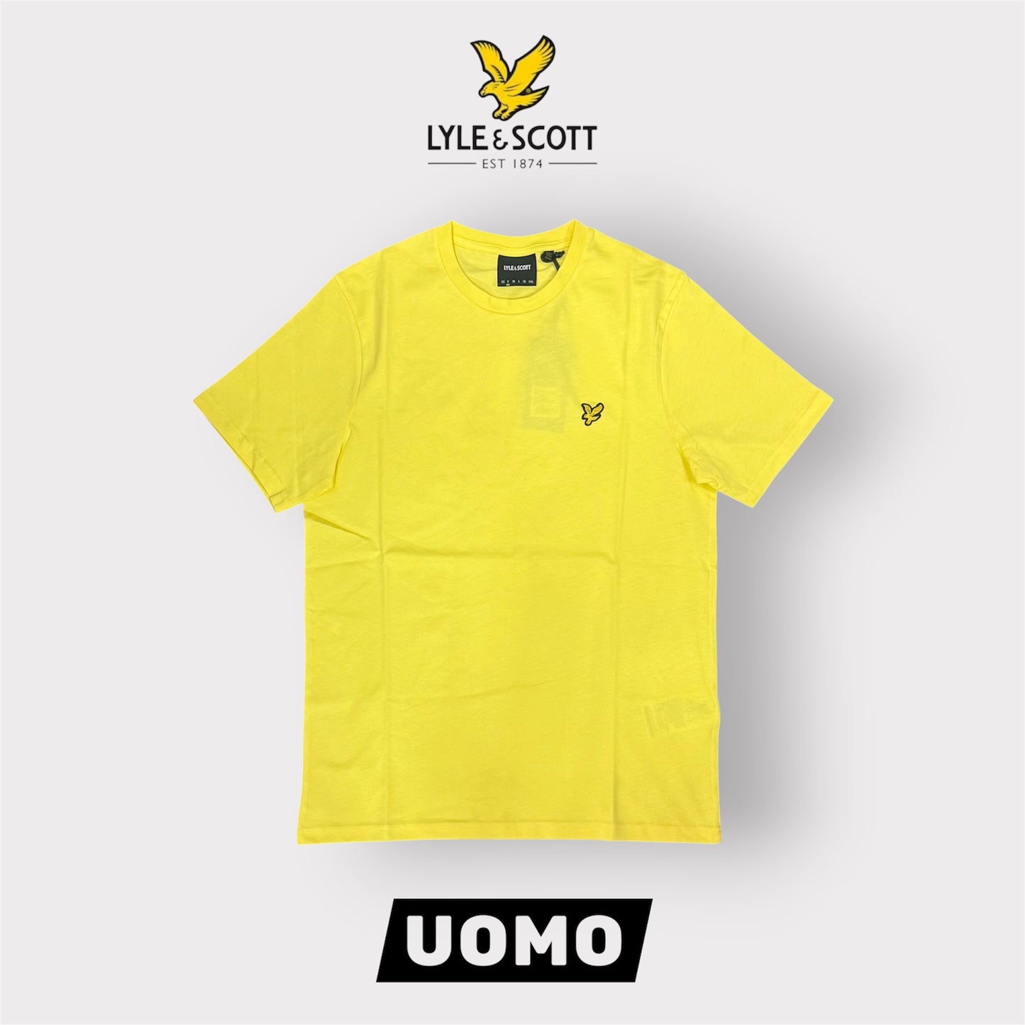 LYLE & SCOTT- T-Shirt Uomo Regular Fit, Col.Lemon Drizzle