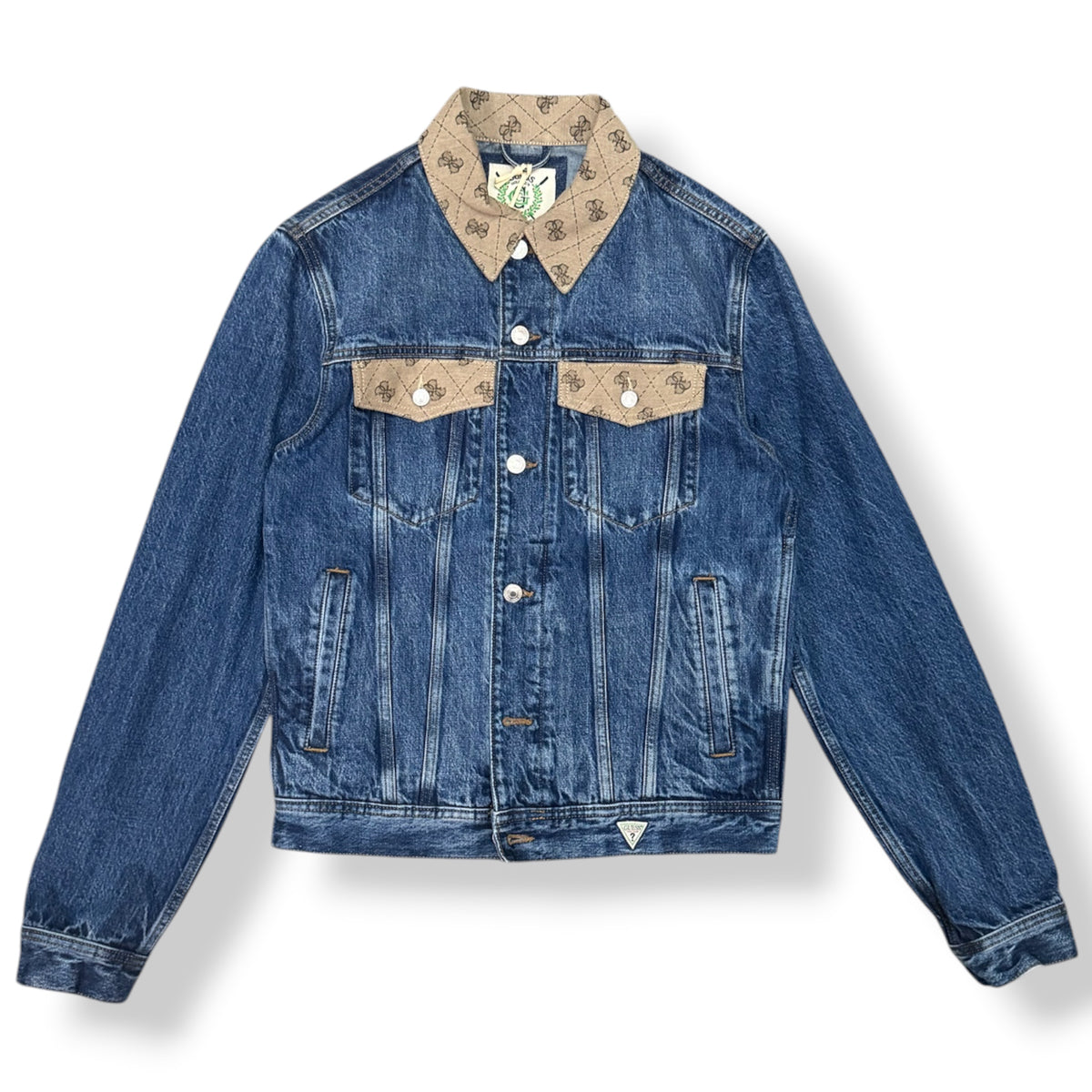 GUESS - Giubbotto Uomo in Denim, con colletto e pattina logata