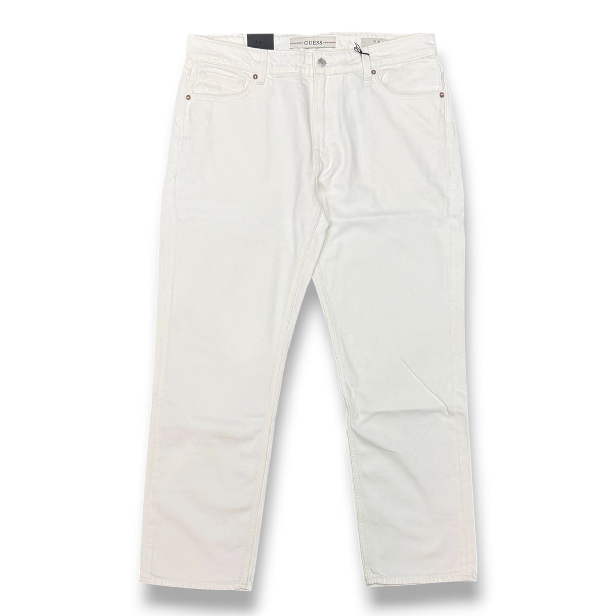 GUESS JEANS- Jeans Uomo, mod.SlimFit Low Rise Straight Leg, Col.Bianco