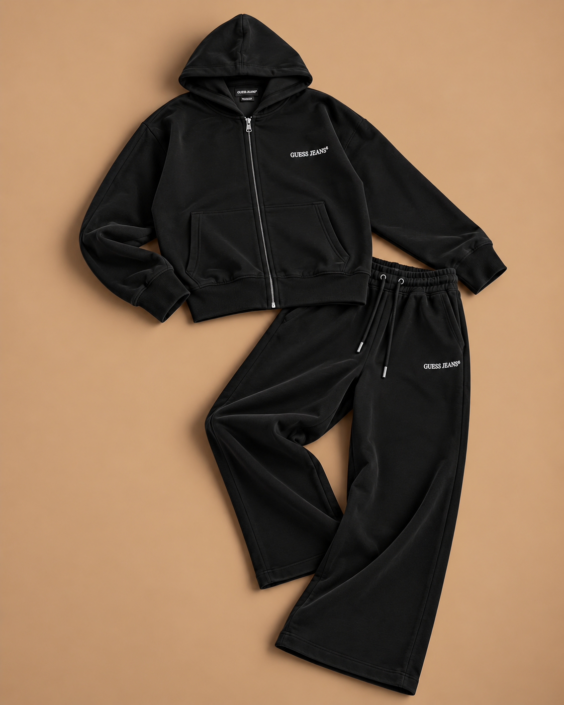 GUESS- Tuta completa Donna in tex.garzato, (Oversize), Col.Nero