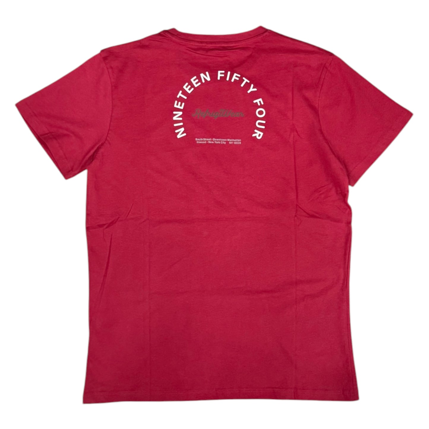 REFRIGIWEAR - T-Shirt Uomo con logo lato cuore e stampa schienale, Col.Bourdoux