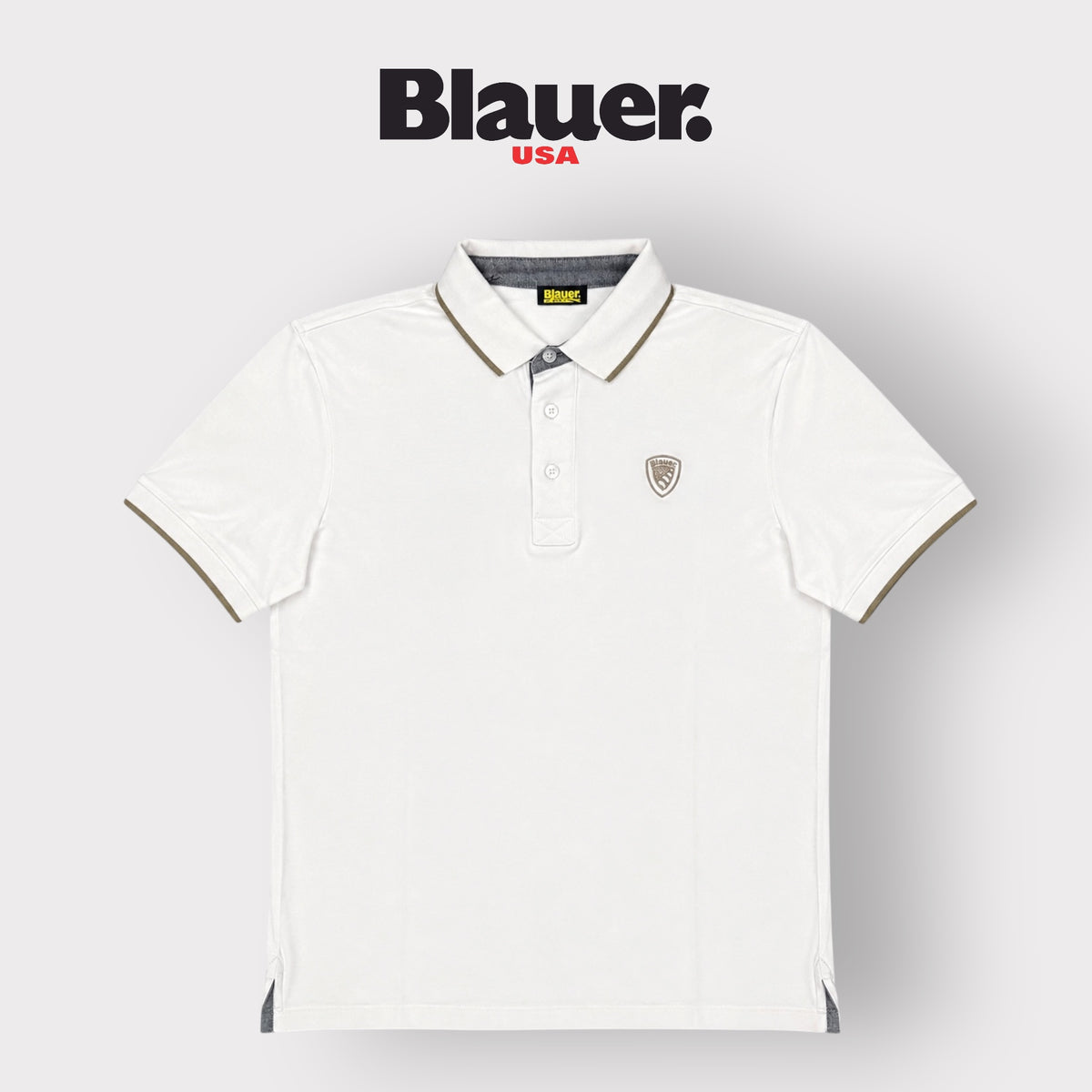 BLAUER- Polo Uomo, Regular Fit, mod.Damon, Col.Bianco
