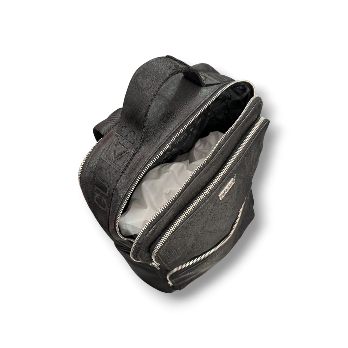 GUESS- Zaino Uomo, in pelle, logato, Col.Nero