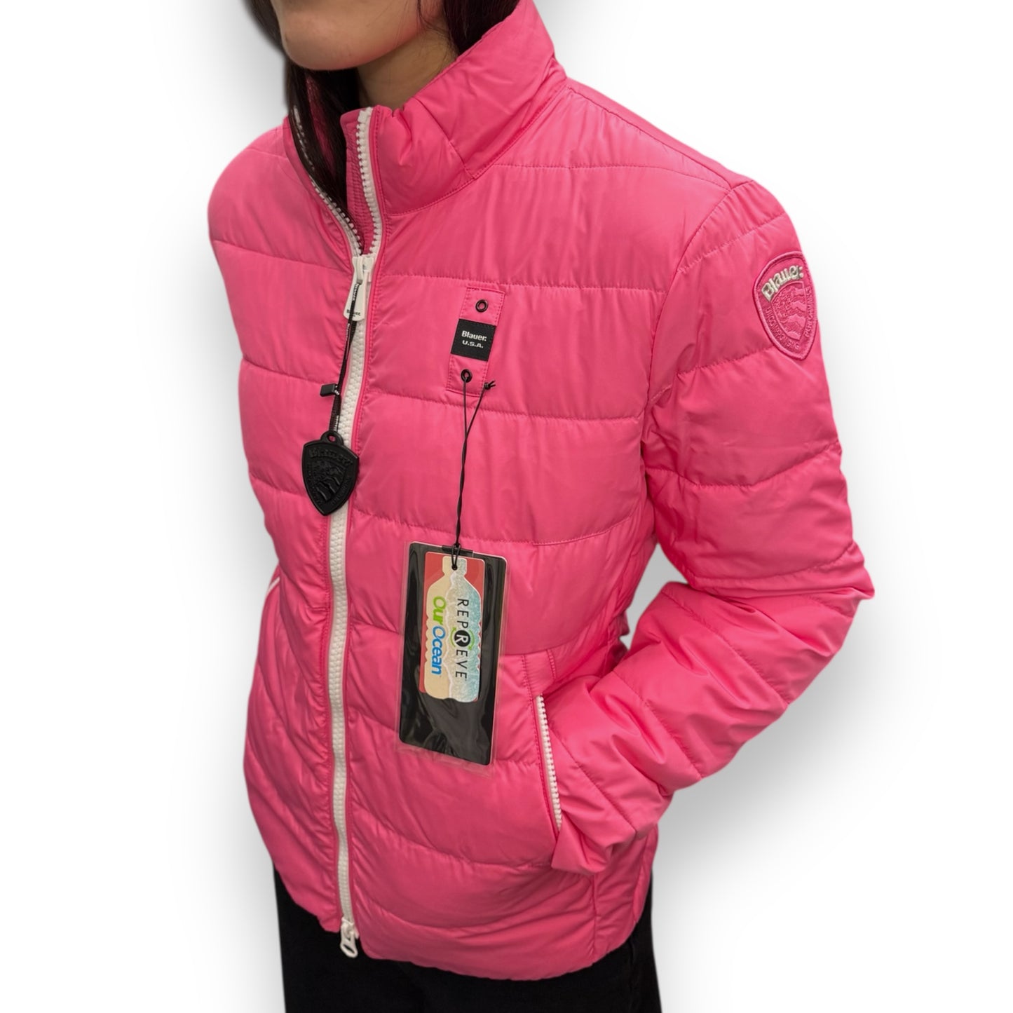 Giubbotto Blauer Donna, 70 grammi con zip a contrasto,(imbott.Ovatta), Col.Magenta