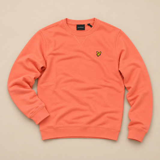 LYLE & SCOTT- Felpa Uomo girocollo, tex.cotone garzato, Col.Coral Stand