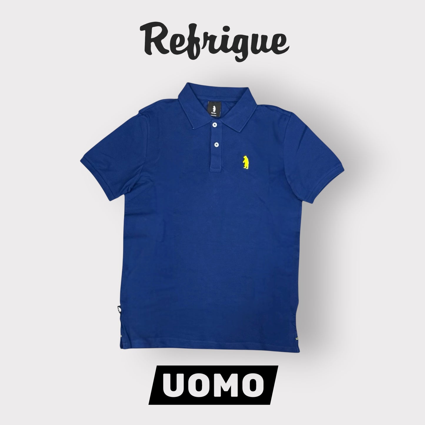 REFRIGUE- Polo Uomo, con logo lato cuore, col.Marine
