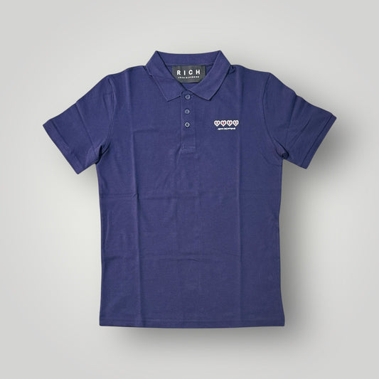 Polo RICHMOND Uomo,con stampa cuori ,Col.Blu