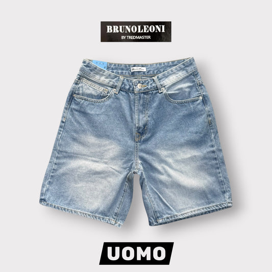 BRUNO LEONI - Bermuda Uomo Carpenter (lunghezza sopra al ginocchio), Col.Denim