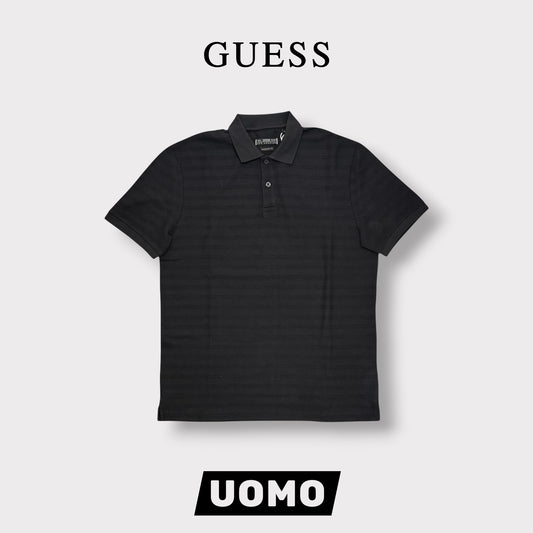 GUESS- Polo Uomo, in filo, Regular Fit, Col.Nero