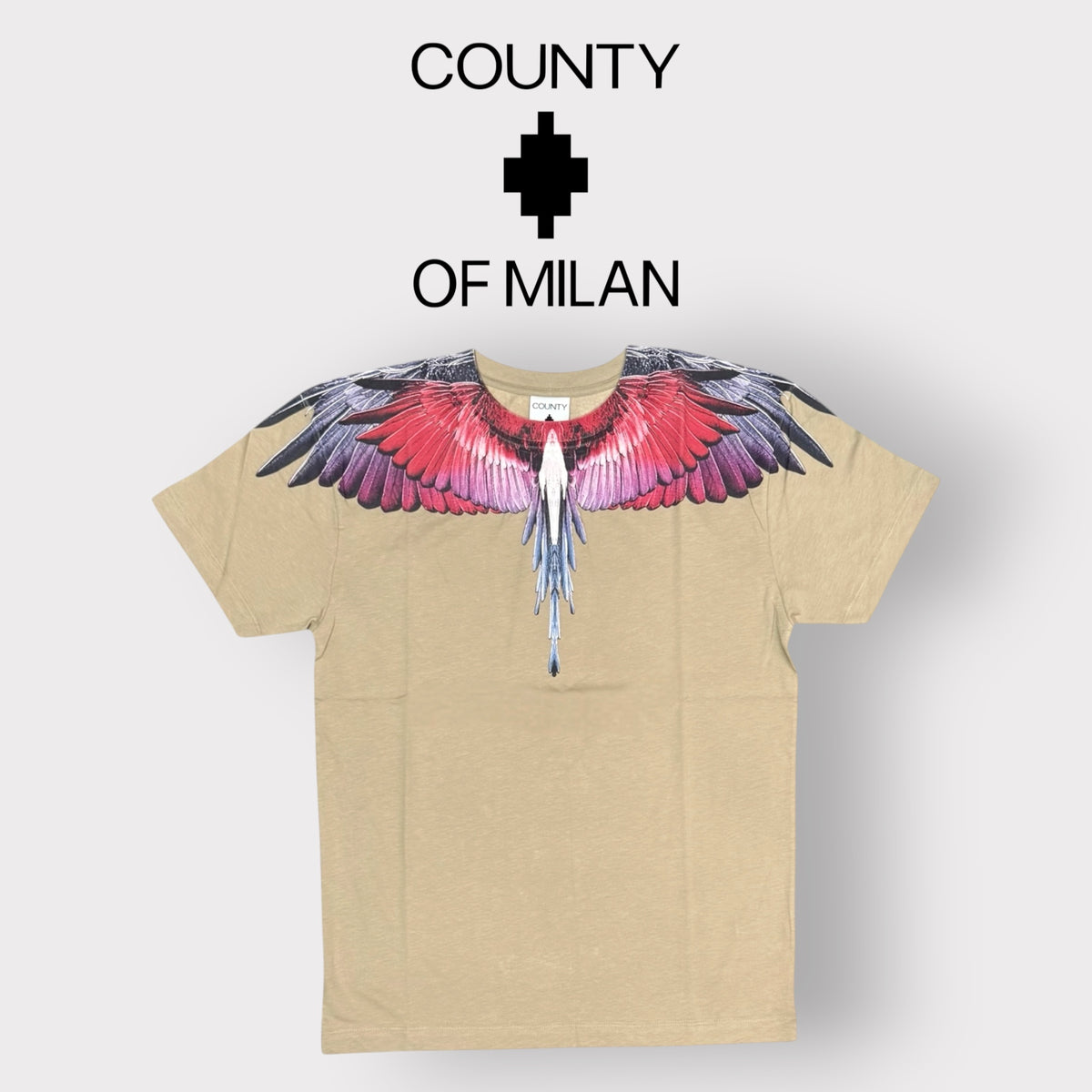 COUNTY OF MILAN- T-Shirt Uomo, (veste comoda), Col.Marrone