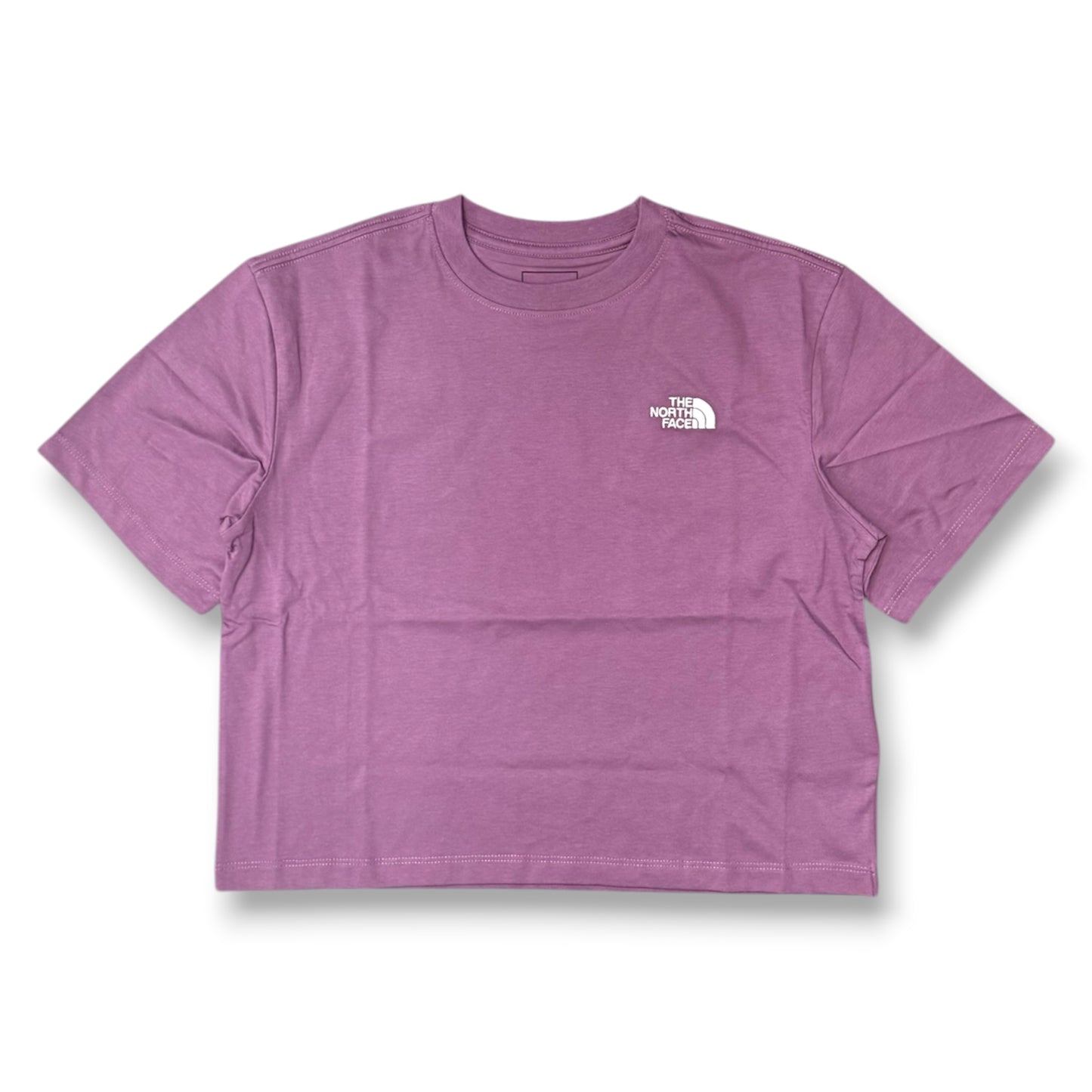 THE NORTH FACE- T-shirt Donna, con logo ricamato lato cuore, Boxyfit, col.Viola