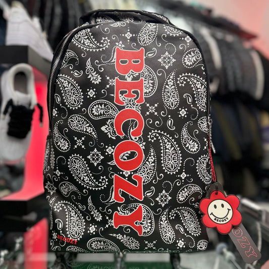 Zaino BECOZY con fantasia, Col.Nero/Rosso