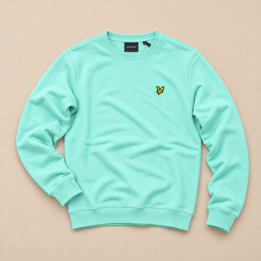 LYLE & SCOTT- Felpa Uomo girocollo, tex.cotone garzato, Col.Aquamarine