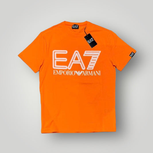 T-shirt EA7 Emporio Armani Uomo con stampa frontale, col.Arancione, RegulrFit