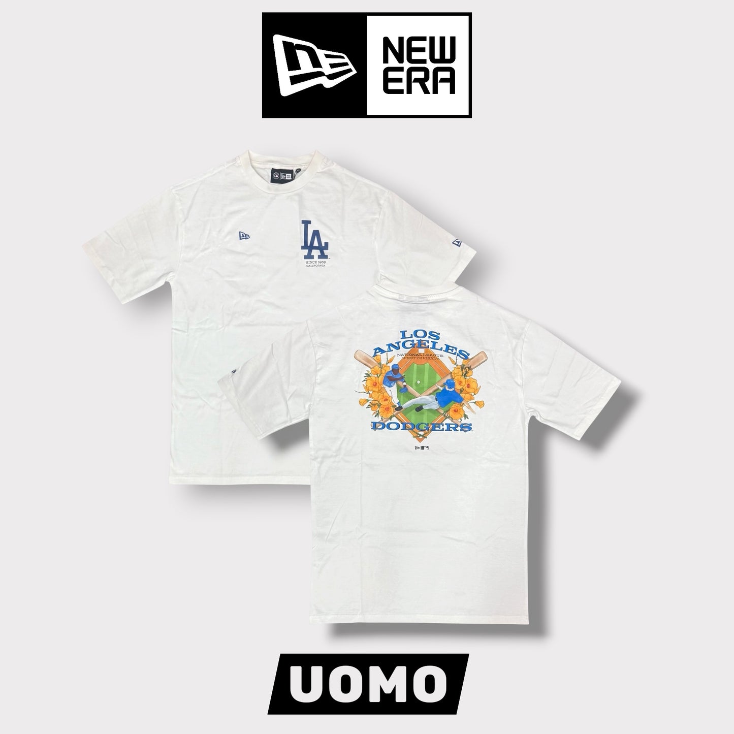 NEW ERA - T-Shirt Uomo LOS ANGELES, Col.Bianco