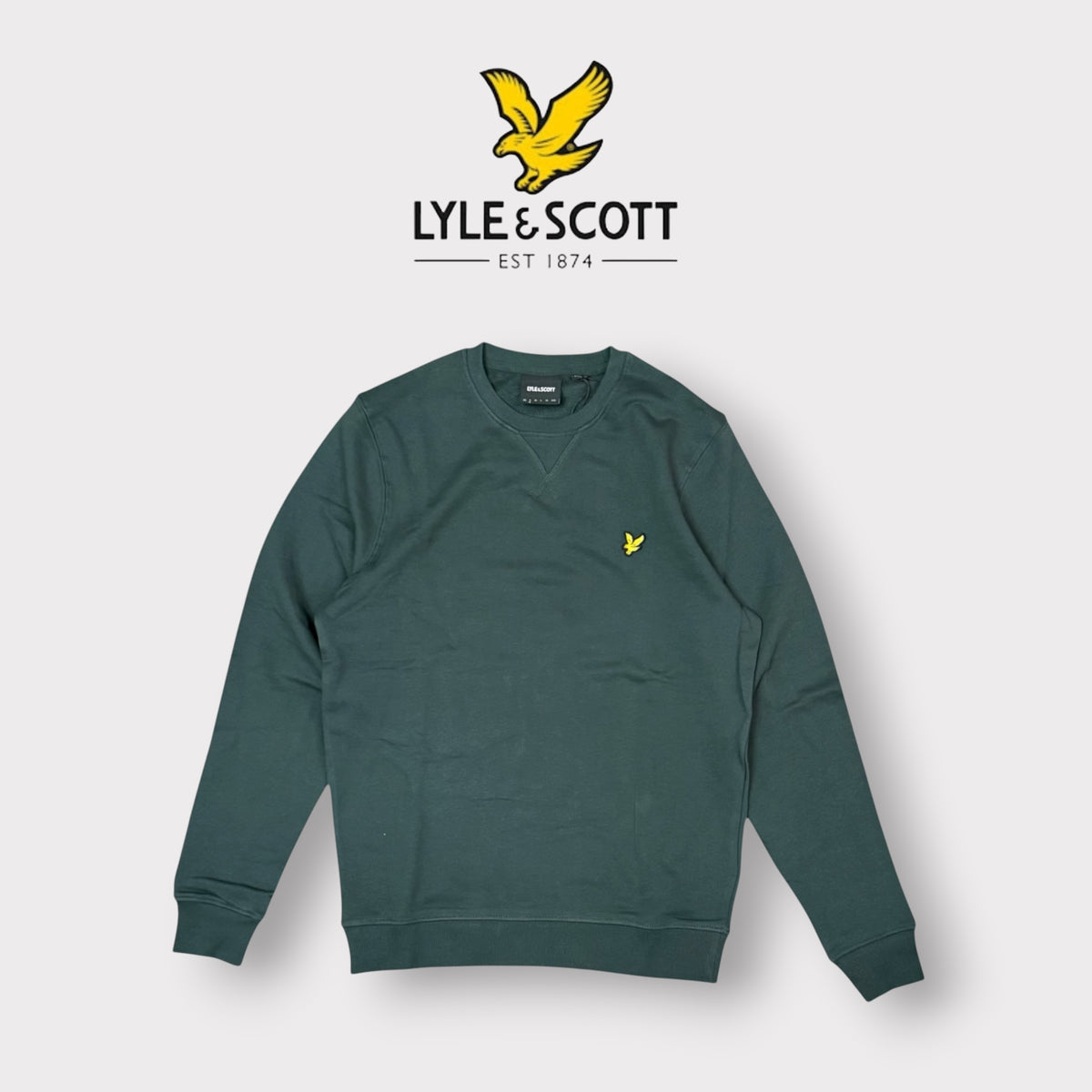 LYLE & SCOTT- Felpa Uomo girocollo, tex.cotone garzato, Col.Argyle Teal