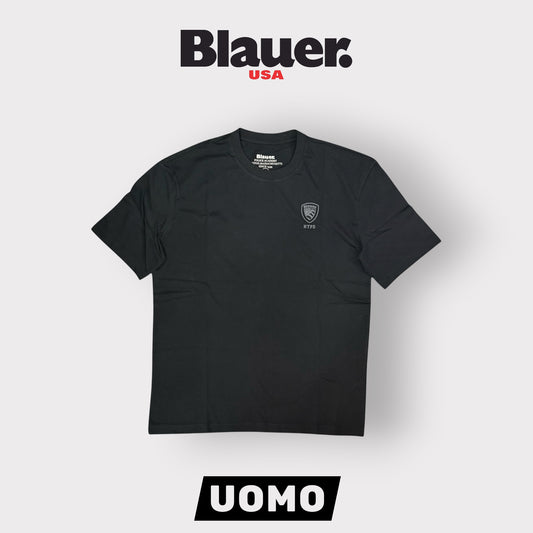 BLAUER- T-shirt, RegularFit, con logo lato cuore, mod.Eutaw, col.Nero
