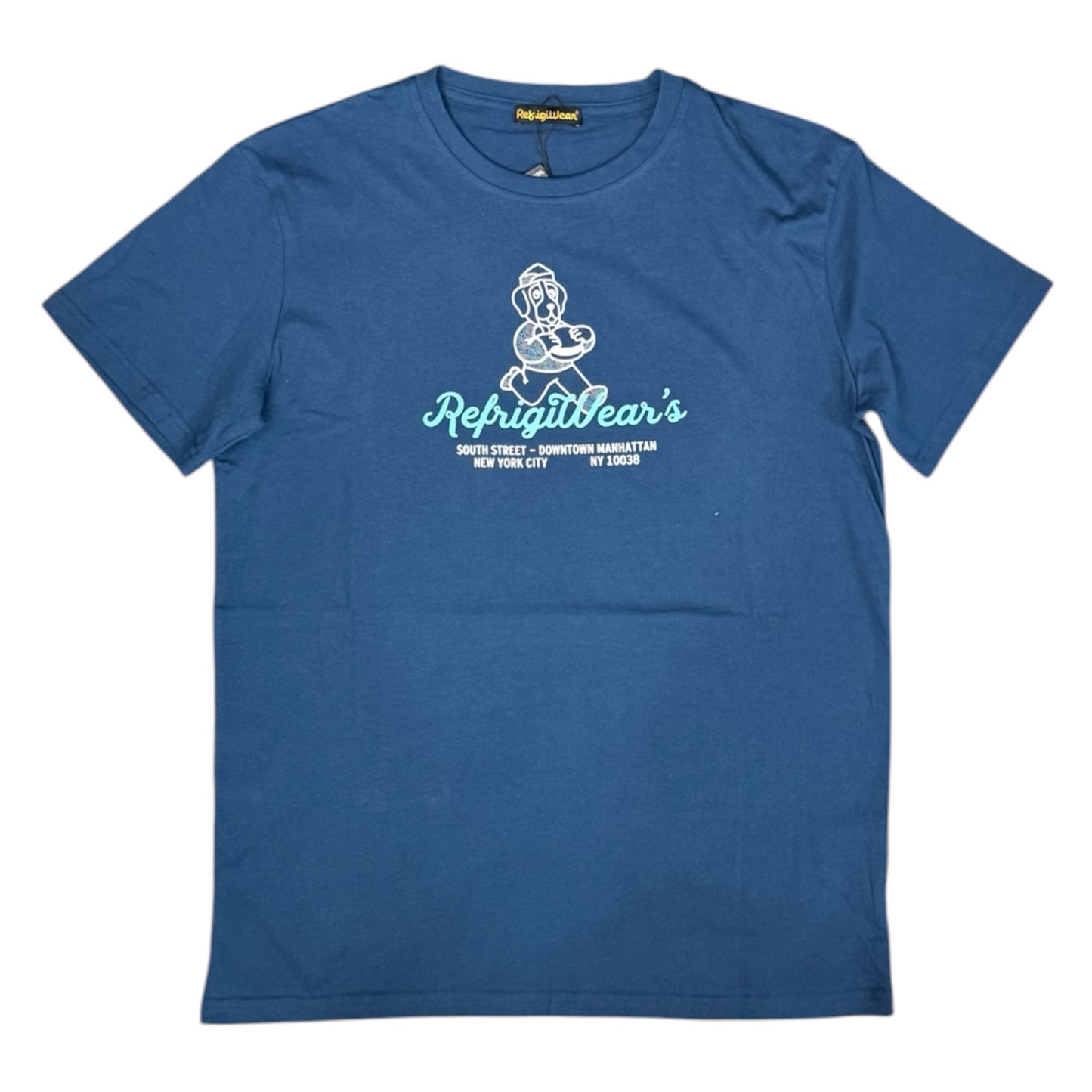 REFRIGIWEAR - T-Shirt Uomo con disegno frontale, Col.Blu