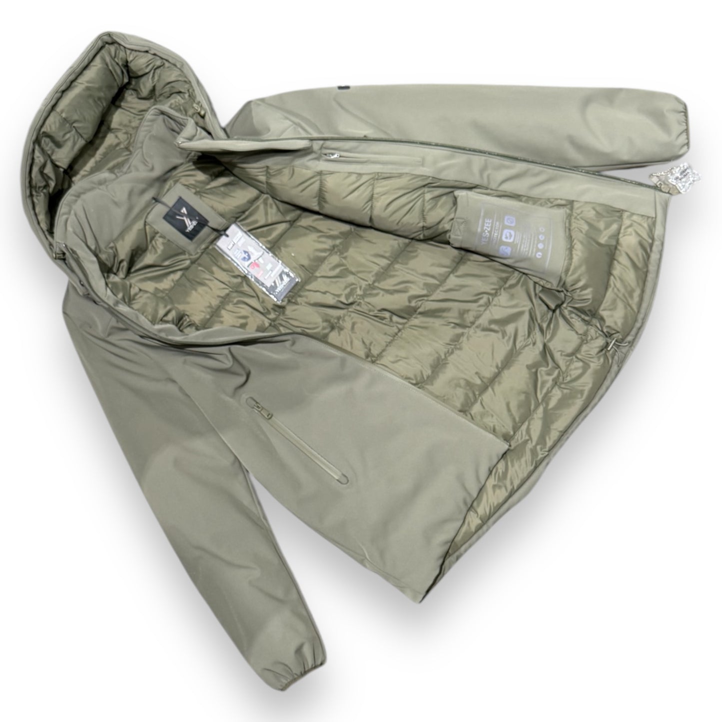 Giubbotto Softshell lungo YES-ZEE Uomo, Cappuccio sganciabile, Slim Fit, Col. Verde