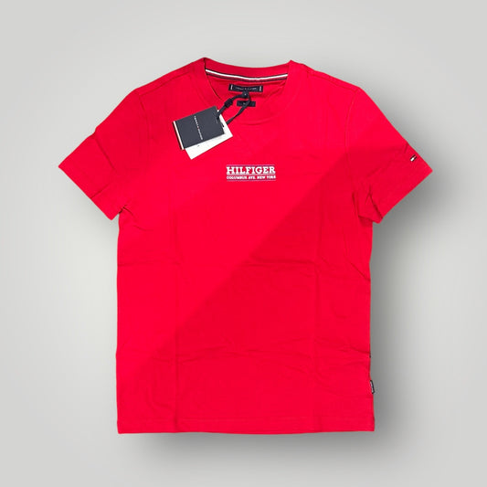 T-shirt TOMMY HILFIGER Uomo Rossa con stampa centrale, SlimFit